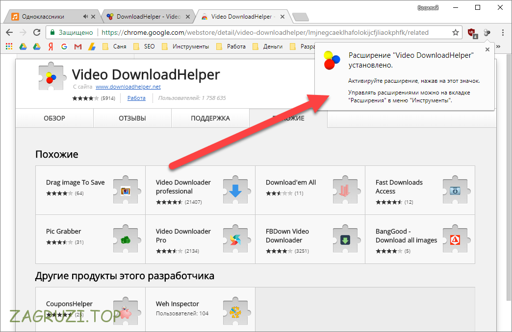 Download Helper установлен