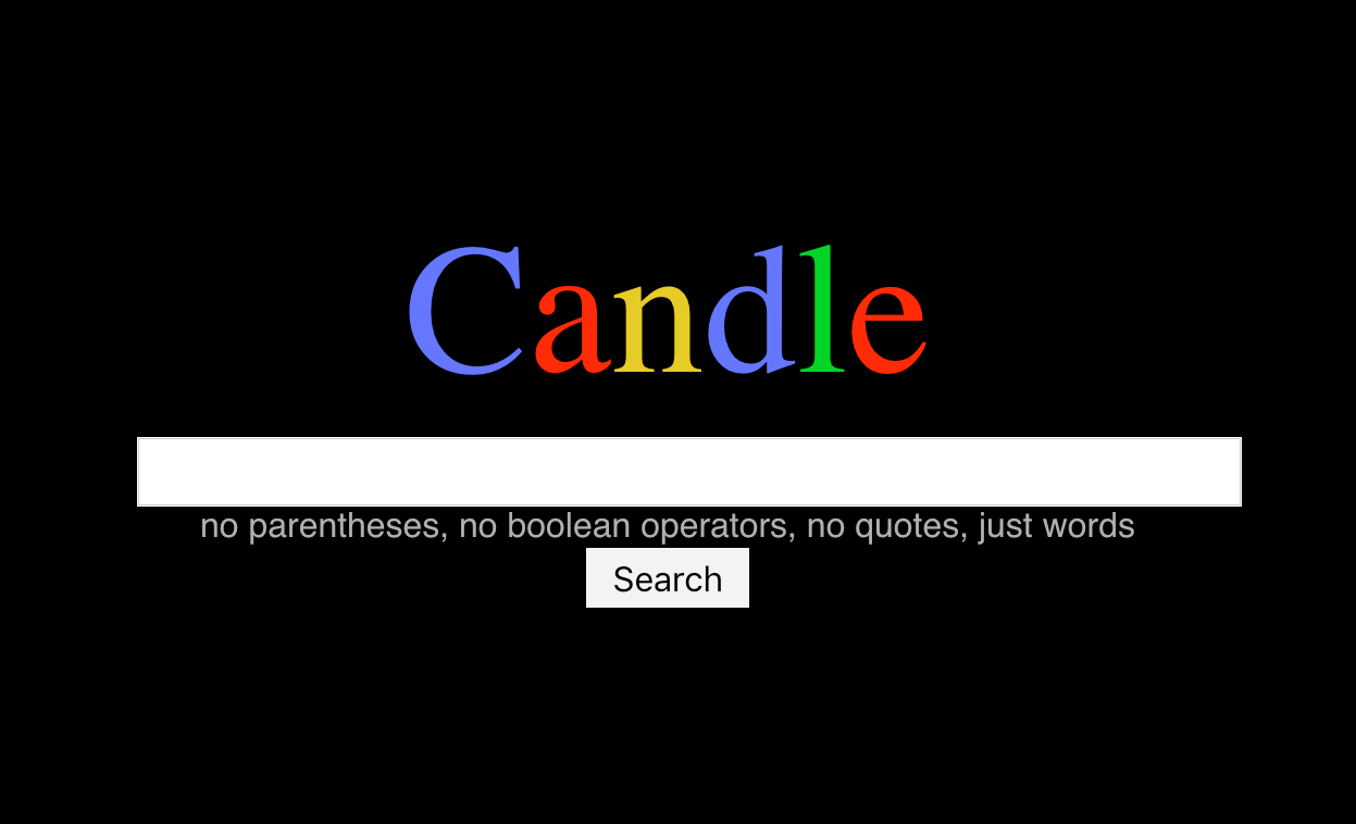 Поисковик для Tor Candle